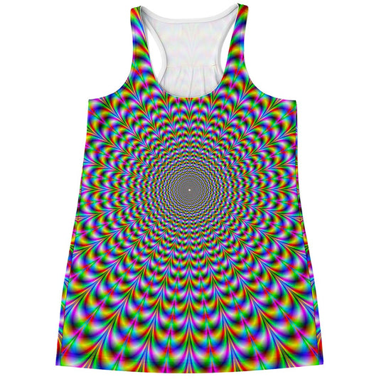 Psychedelic Web Optical Illusion Women's Racerback Tank Top