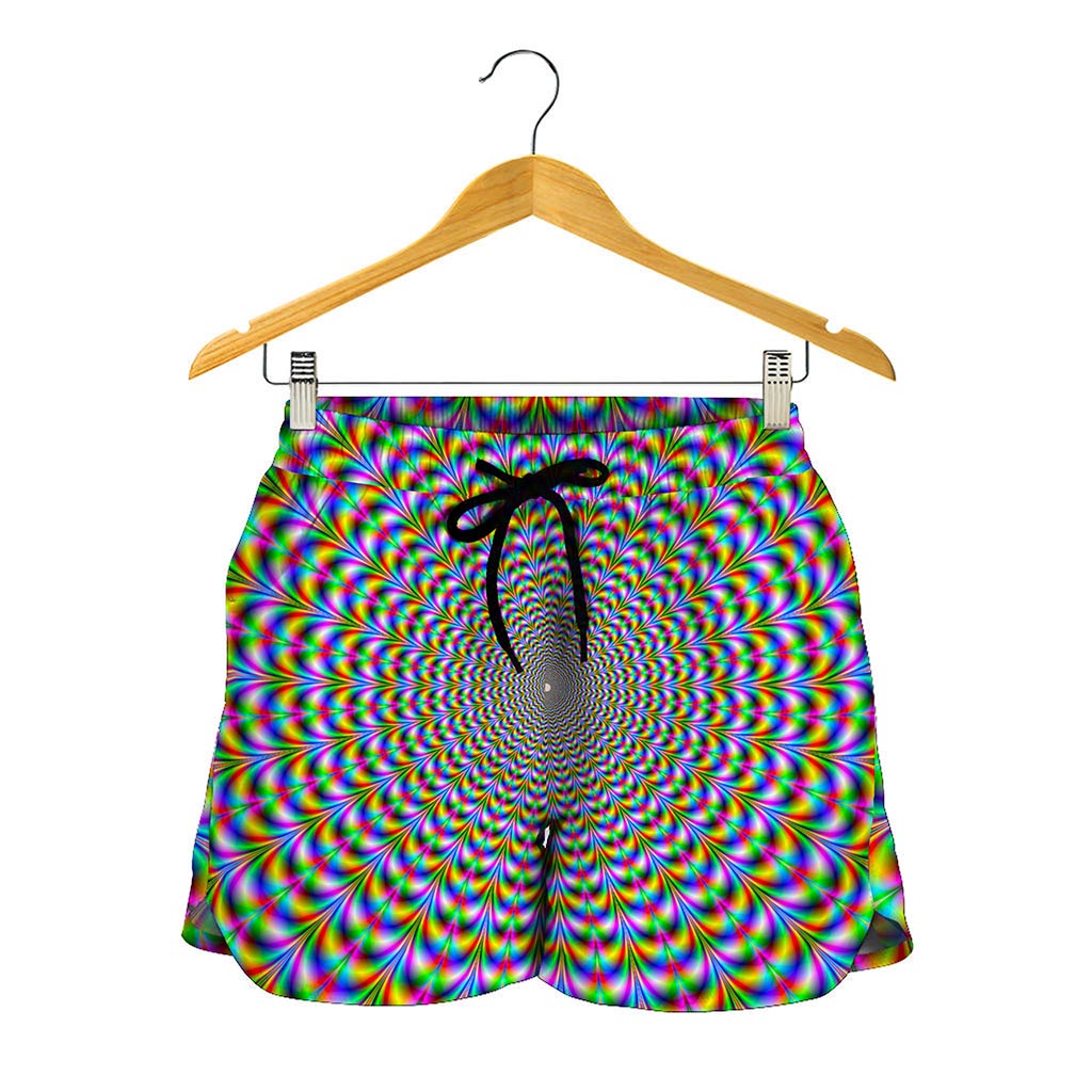 Psychedelic Web Optical Illusion Women's Shorts