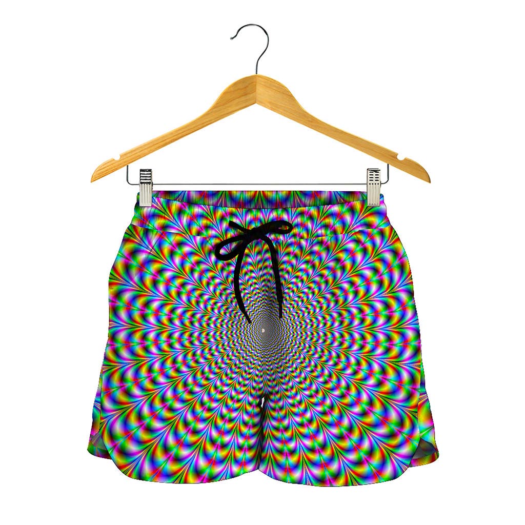 Psychedelic Web Optical Illusion Women's Shorts