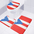 Puerto Rican Flag Print 3 Piece Bath Mat Set