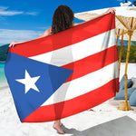 Puerto Rican Flag Print Beach Sarong Wrap