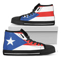 Puerto Rican Flag Print Black High Top Sneakers