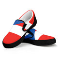 Puerto Rican Flag Print Black Slip On Sneakers