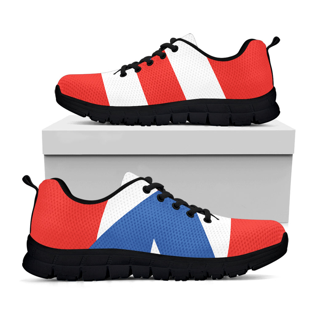 Puerto Rican Flag Print Black Sneakers