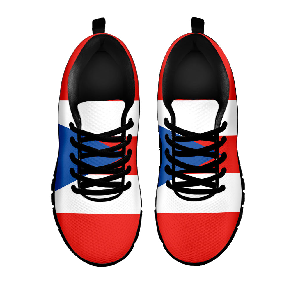 Puerto Rican Flag Print Black Sneakers