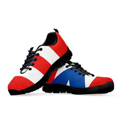 Puerto Rican Flag Print Black Sneakers
