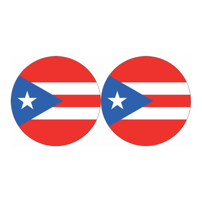 Puerto Rican Flag Print Car Coasters