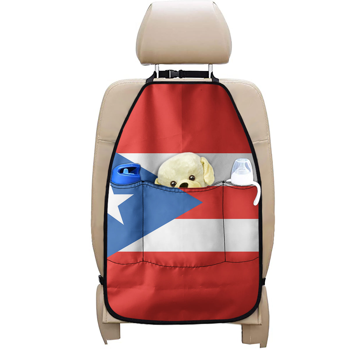Puerto Rican Flag Print Car Seat Organizers
