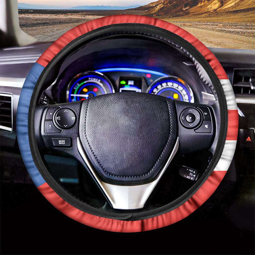 Puerto Rican Flag Print Car Steering Wheel Cover