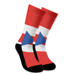 Puerto Rican Flag Print Crew Socks