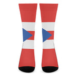 Puerto Rican Flag Print Crew Socks
