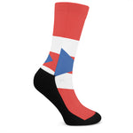Puerto Rican Flag Print Crew Socks