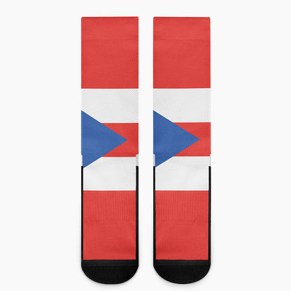 Puerto Rican Flag Print Crew Socks