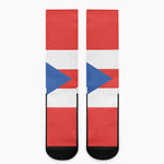 Puerto Rican Flag Print Crew Socks