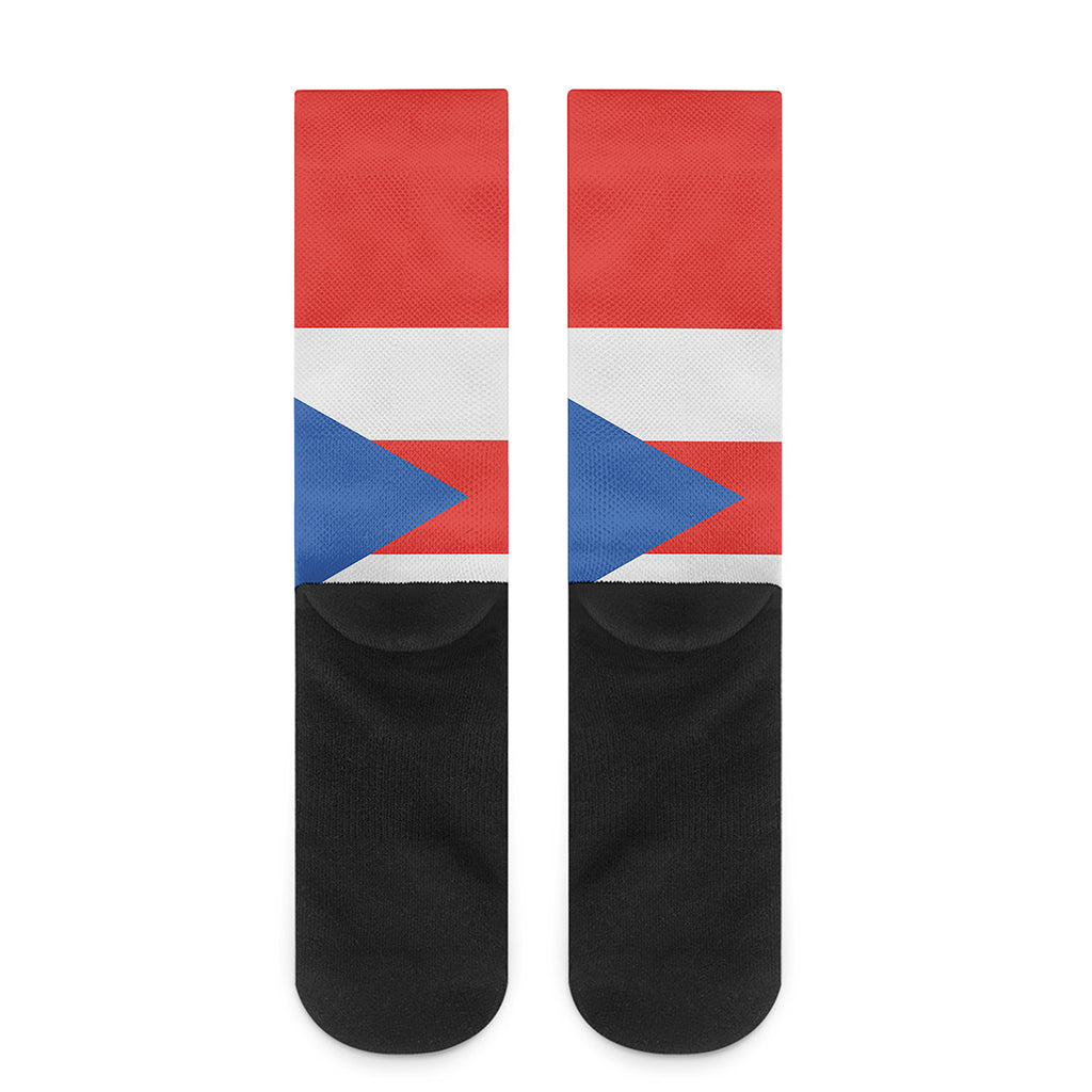 Puerto Rican Flag Print Crew Socks
