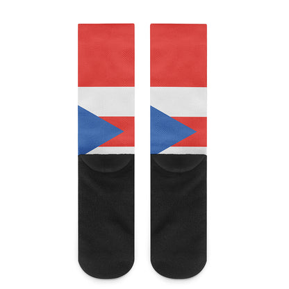 Puerto Rican Flag Print Crew Socks