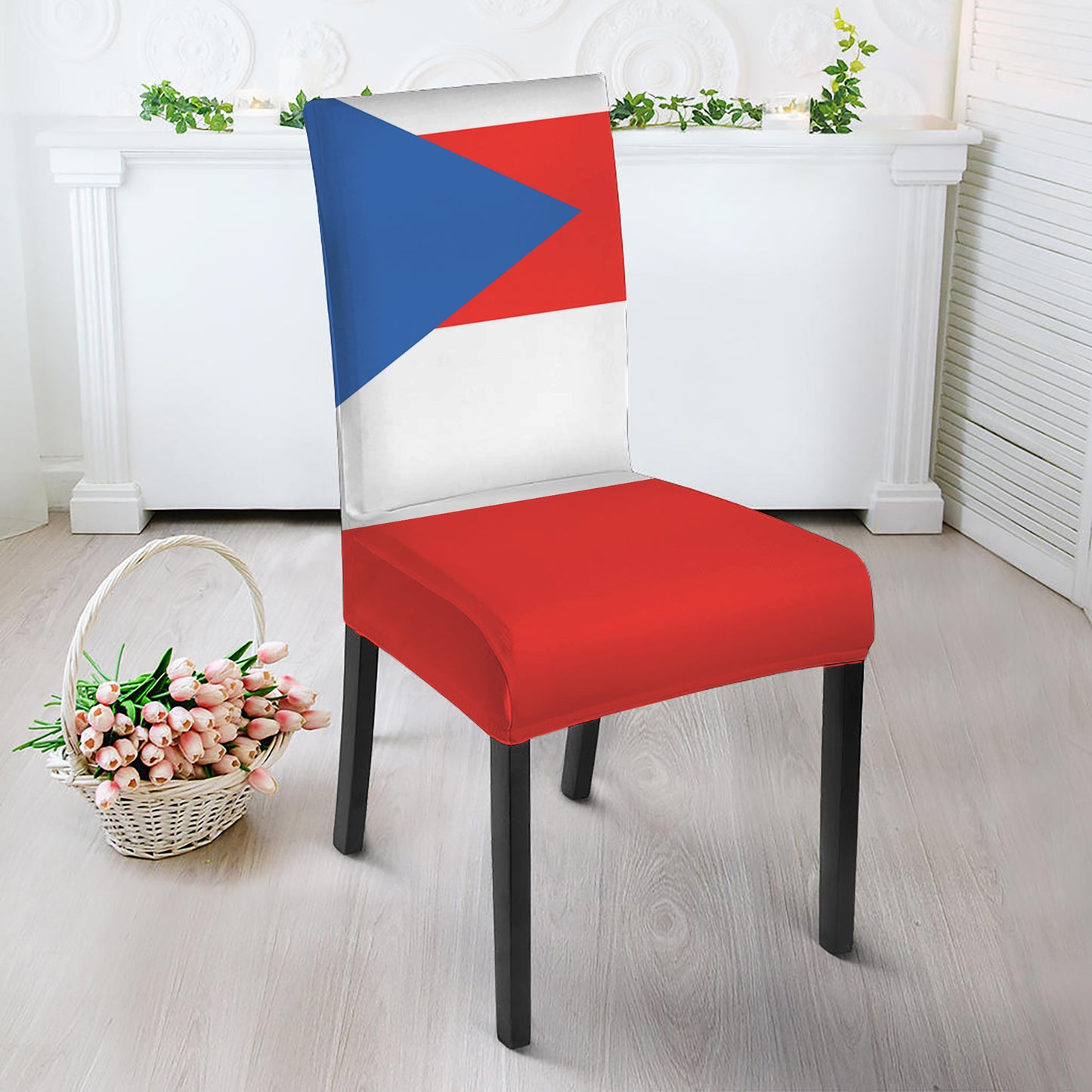 Puerto Rican Flag Print Dining Chair Slipcover