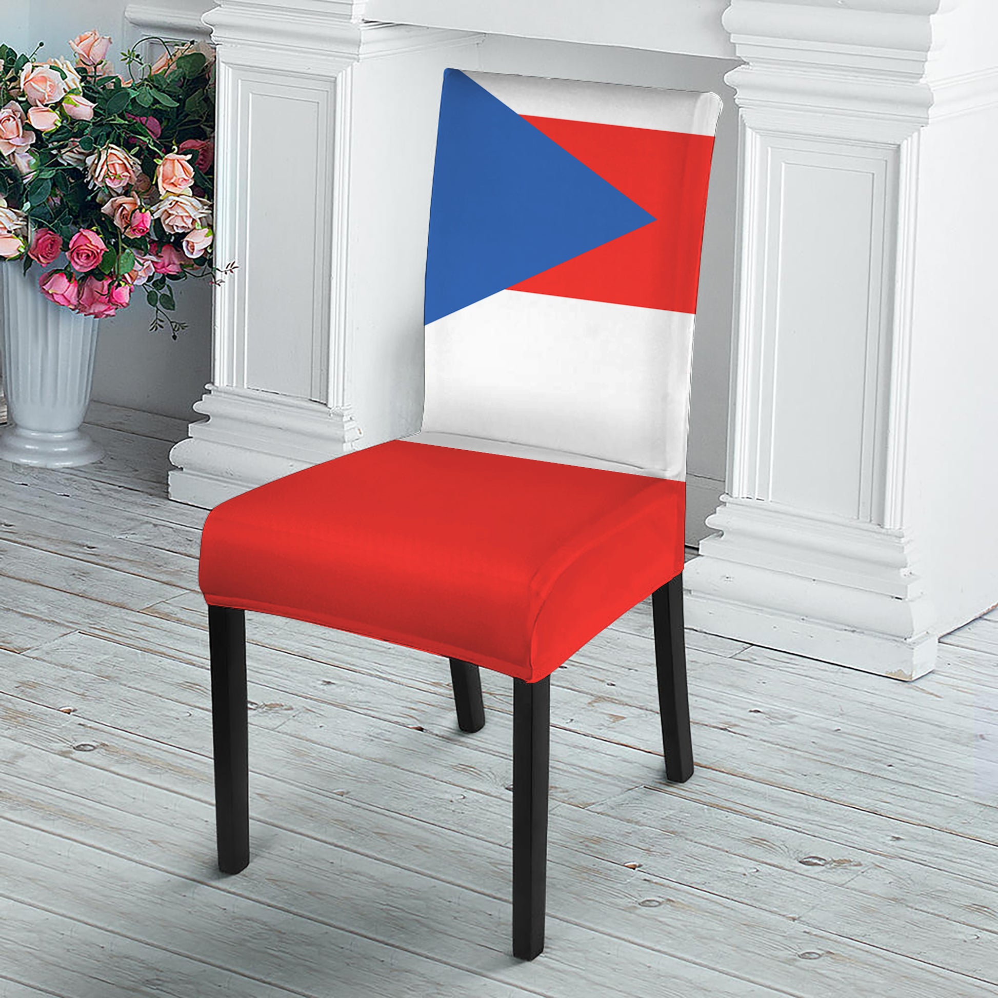 Puerto Rican Flag Print Dining Chair Slipcover