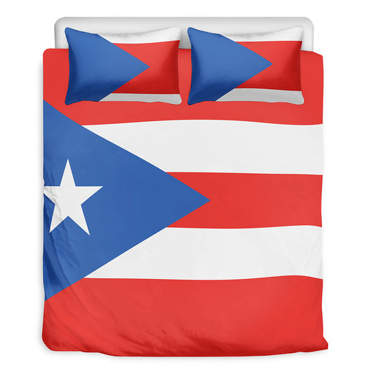 Puerto Rican Flag Print Duvet Cover Bedding Set