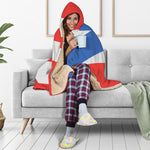 Puerto Rican Flag Print Hooded Blanket