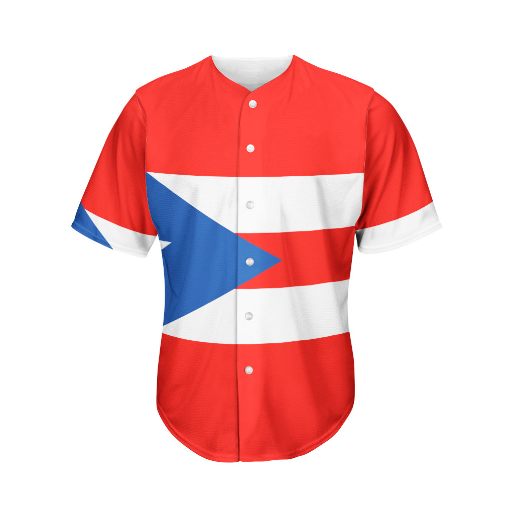 Puerto Rican Flag Print Men's Baseball Jersey