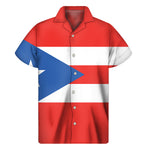Puerto Rican Flag Print Men's Short Sleeve Shirt