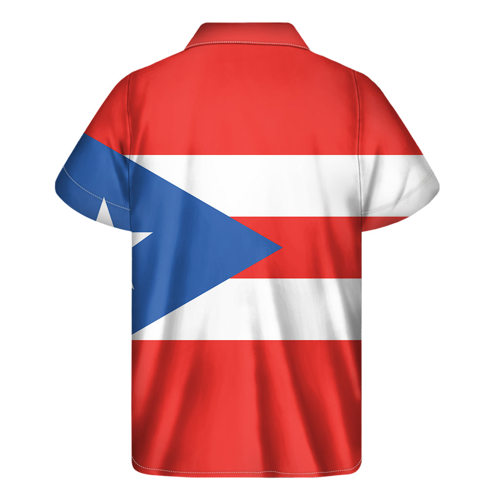 Puerto Rican Flag Print Men's Short Sleeve Shirt