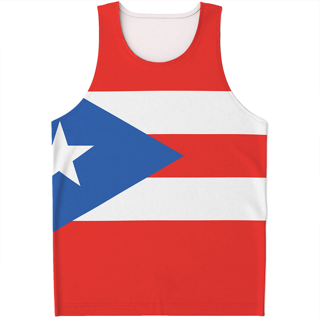 Puerto Rican Flag Print Men's Tank Top