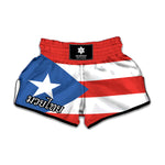 Puerto Rican Flag Print Muay Thai Boxing Shorts