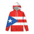 Puerto Rican Flag Print Pullover Hoodie