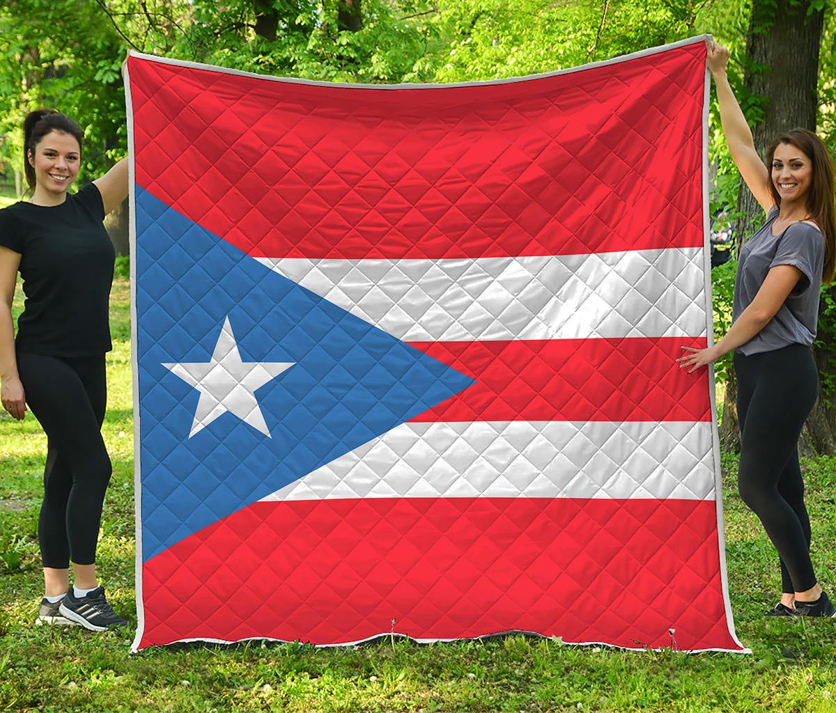 Puerto Rican Flag Print Quilt