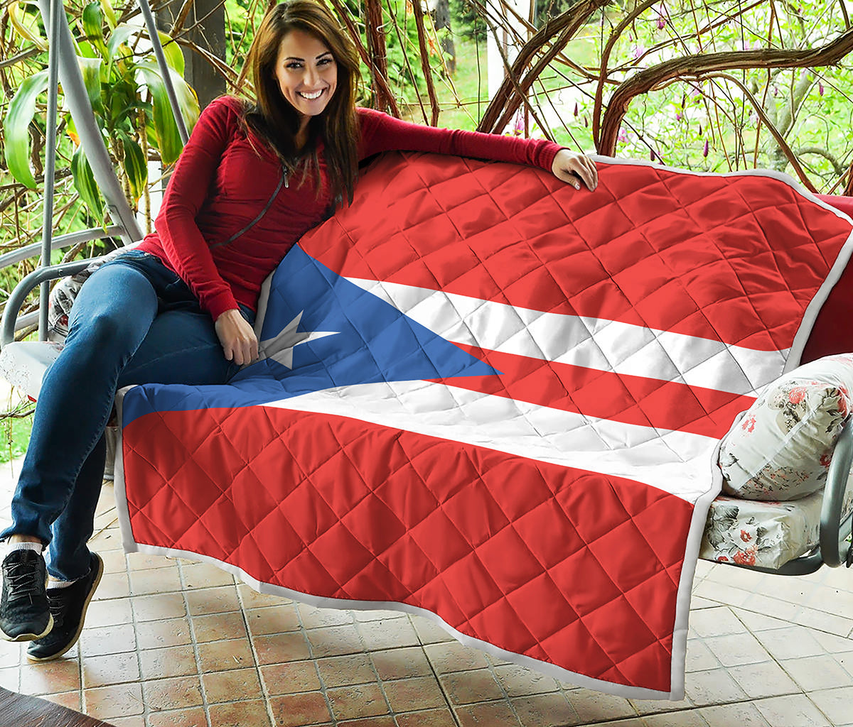 Puerto Rican Flag Print Quilt