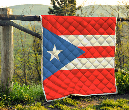 Puerto Rican Flag Print Quilt