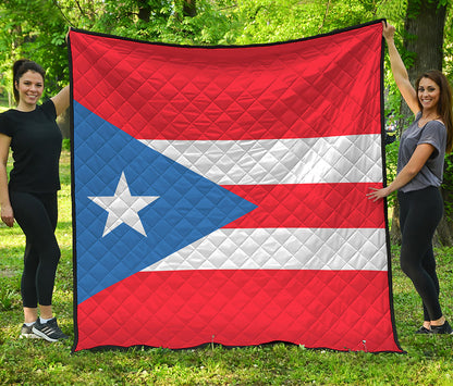 Puerto Rican Flag Print Quilt