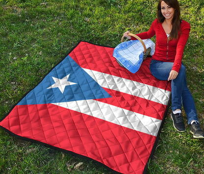 Puerto Rican Flag Print Quilt