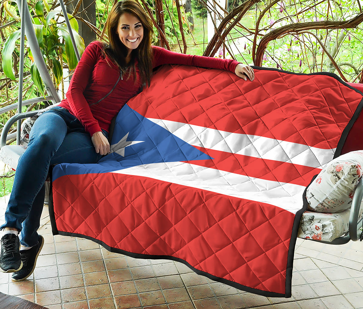 Puerto Rican Flag Print Quilt