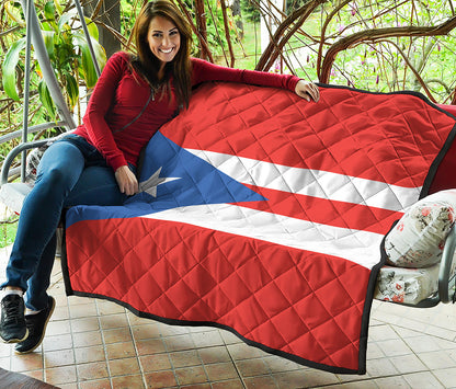 Puerto Rican Flag Print Quilt