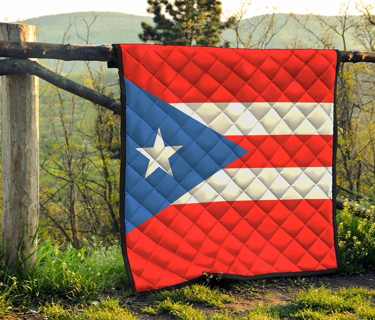 Puerto Rican Flag Print Quilt