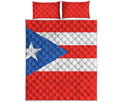 Puerto Rican Flag Print Quilt Bed Set