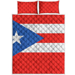 Puerto Rican Flag Print Quilt Bed Set