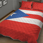 Puerto Rican Flag Print Quilt Bed Set
