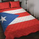 Puerto Rican Flag Print Quilt Bed Set
