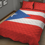Puerto Rican Flag Print Quilt Bed Set