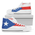 Puerto Rican Flag Print White High Top Sneakers