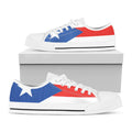 Puerto Rican Flag Print White Low Top Sneakers