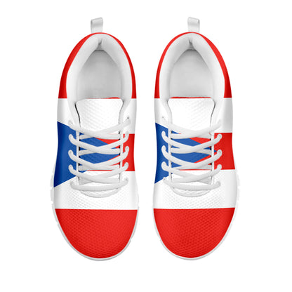 Puerto Rican Flag Print White Sneakers