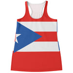 Puerto Rican Flag Print Women's Racerback Tank Top