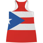 Puerto Rican Flag Print Women's Racerback Tank Top