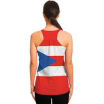 Puerto Rican Flag Print Women's Racerback Tank Top