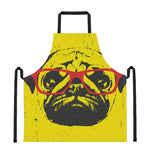 Pug With Glasses Portrait Print Apron